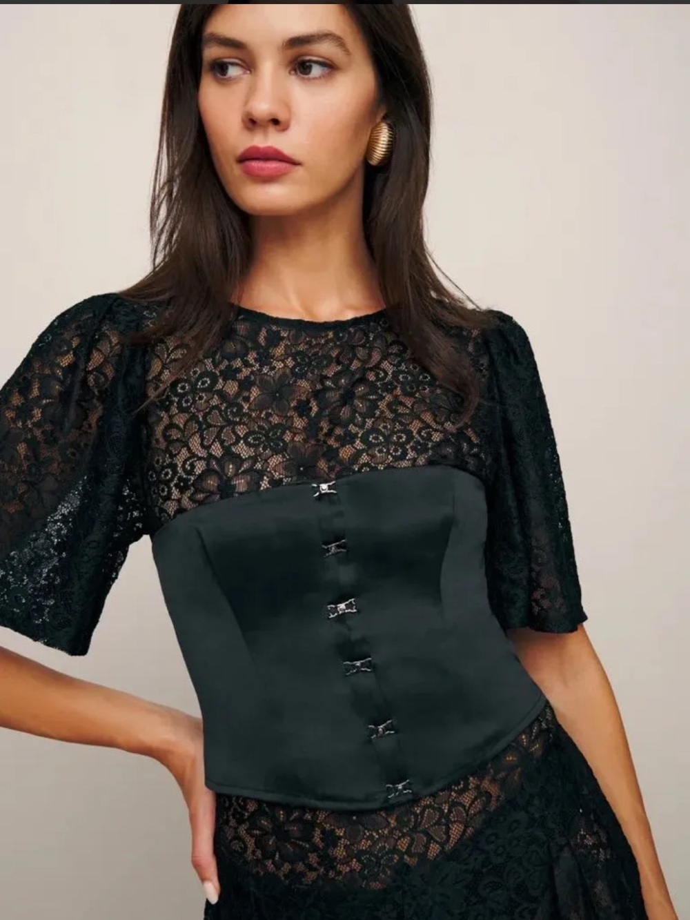 Reformation Jaclyn Satin Corset Top Sz 2